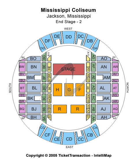 Mississippi Coliseum End Stage Seating Chart