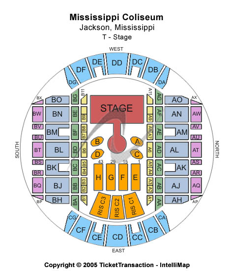 Mississippi Coliseum T-Stage Seating Chart