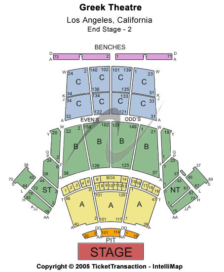 Greek Theatre - Los Angeles CA Other Seating Chart