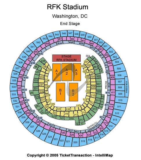 RFK Stadium End Stage Seating Chart