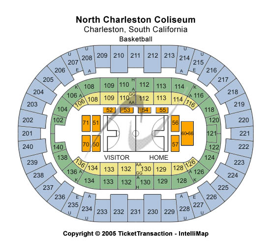 North Charleston Coliseum Basketball Seating Chart