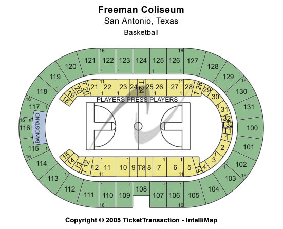 Freeman Coliseum Basketball Seating Chart