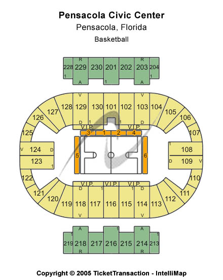 Pensacola Bay Center Basketball Seating Chart