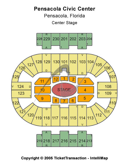 Pensacola Bay Center Center Stage Seating Chart