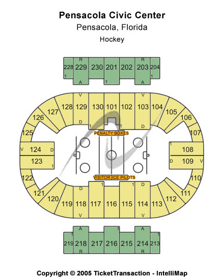 Pensacola Bay Center Hockey Seating Chart