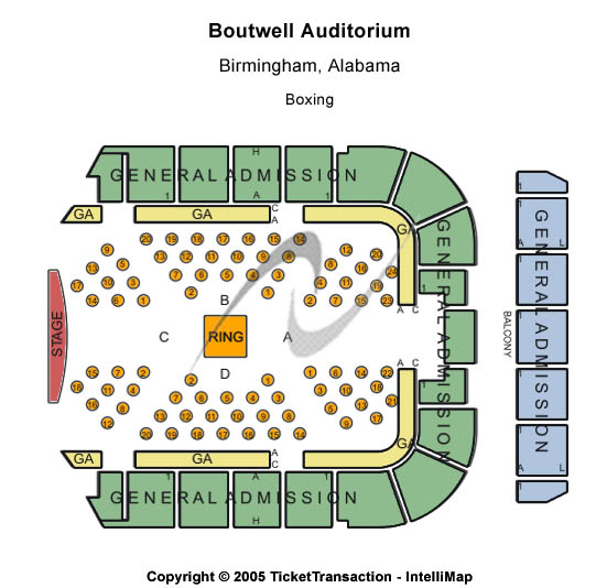Boutwell Auditorium Center Stage Seating Chart