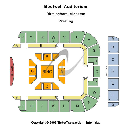 Boutwell Auditorium Wrestling Seating Chart
