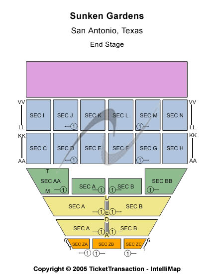 Sunken Garden Theater Standard Seating Chart