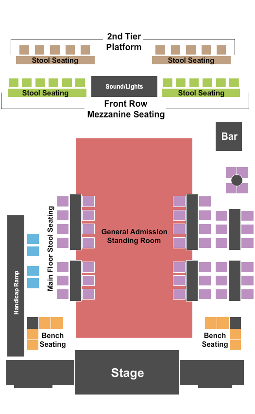 5 Points Music Sanctuary GA/Stool/Bench/Mezz Seating Chart