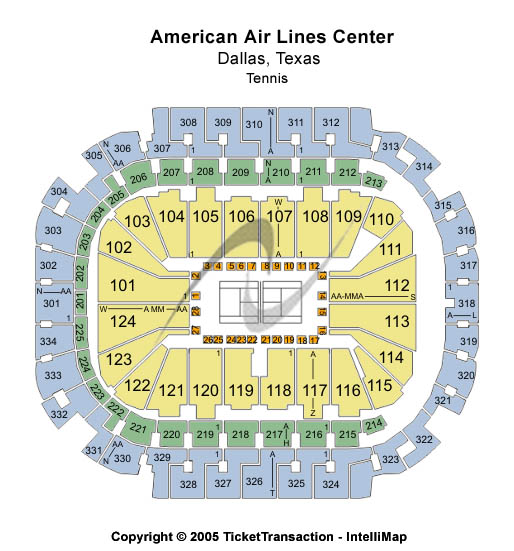 American Airlines Center Tennis Seating Chart
