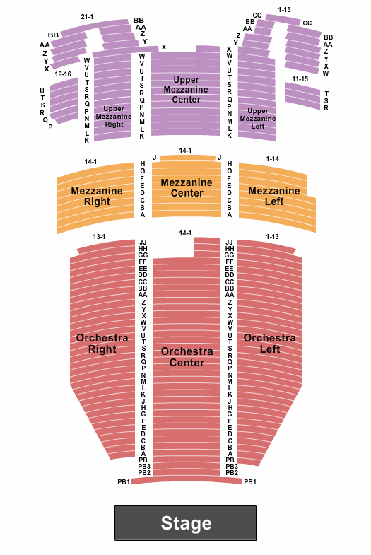 5th Avenue Theatre seating chart