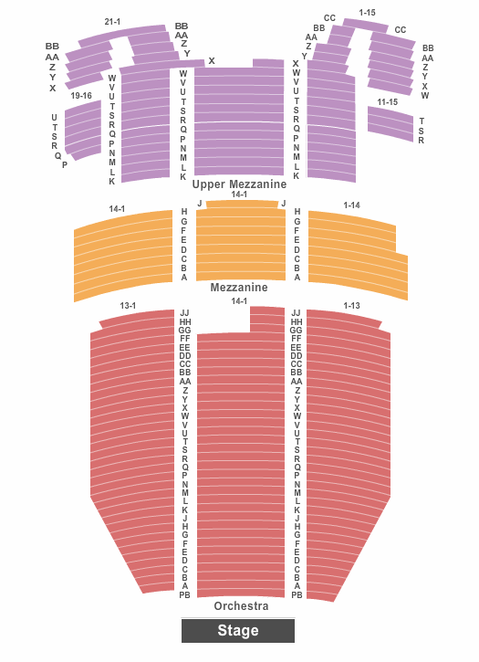 5th Avenue Theatre Seating Map