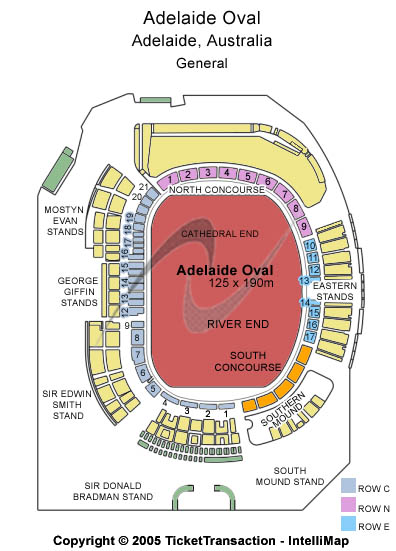 Adelaide Oval Standard Seating Chart