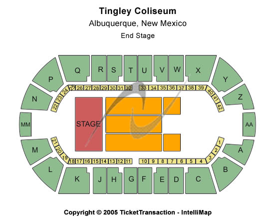 Tingley Coliseum End Stage Seating Chart