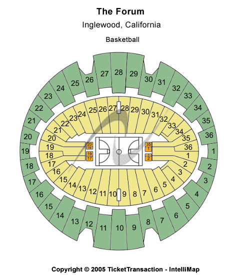 The Kia Forum Basketball Seating Chart