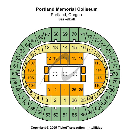 Portland Veterans Memorial Coliseum Basketball Seating Chart