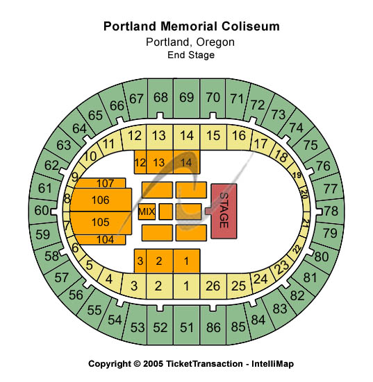 Portland Veterans Memorial Coliseum End Stage Seating Chart