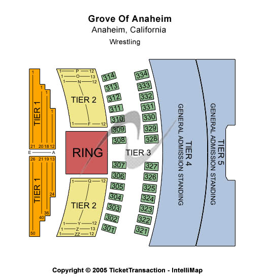 City National Grove of Anaheim Other Seating Chart