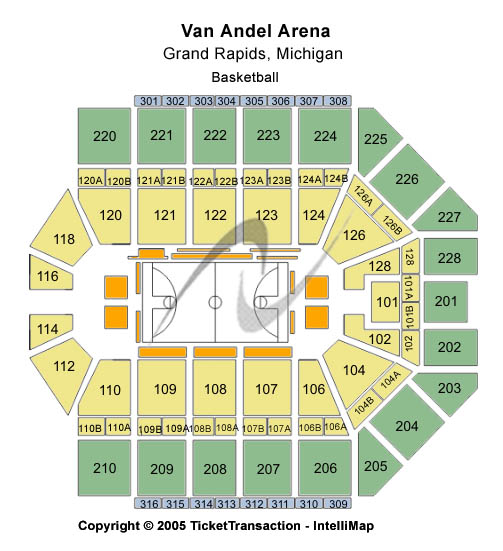 Van Andel Arena Basketball Seating Chart