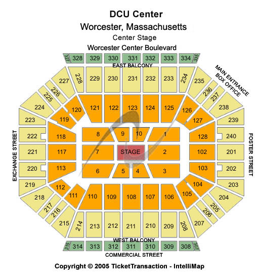 DCU Center Center Stage Seating Chart