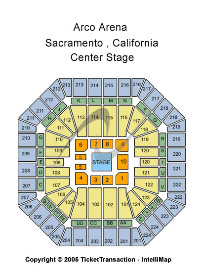 Sleep Train Arena Center Stage Seating Chart