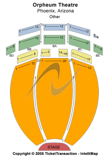 Orpheum Theatre - Phoenix Other Seating Chart
