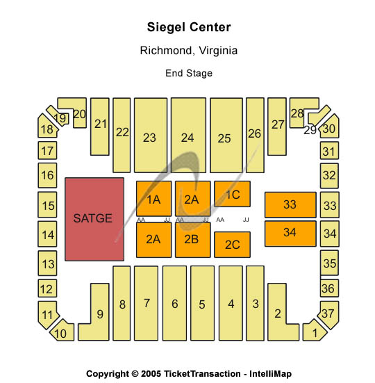 Stuart C. Siegel Center End Stage Seating Chart