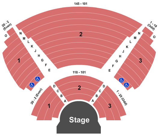 seating chart for 710 Main Theatre - End Stage - eventticketscenter.com