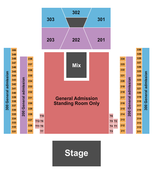 713 Music Hall Endstage GA 3 Seating Chart