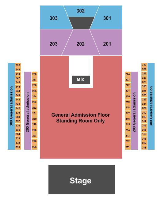 713 Music Hall Seating Map