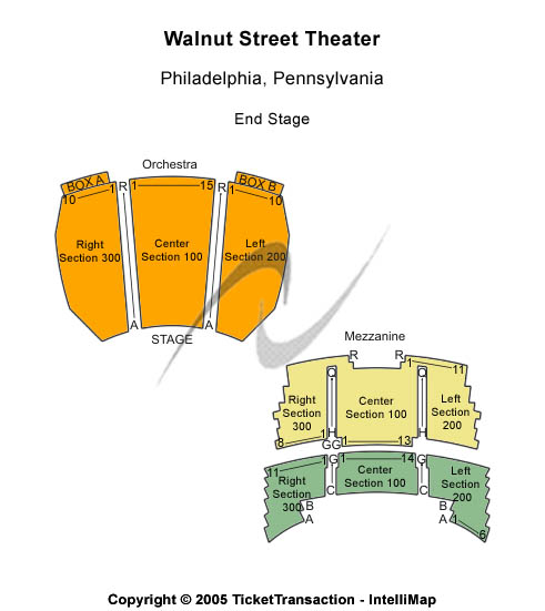 Walnut Street Theatre End Stage Seating Chart