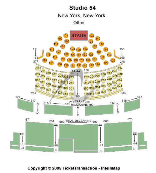 Studio 54 - NY Other Seating Chart