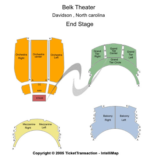 Belk Theatre at Blumenthal Performing Arts Center End Stage Seating Chart
