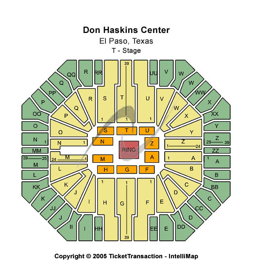 Don Haskins Center T-Stage Seating Chart