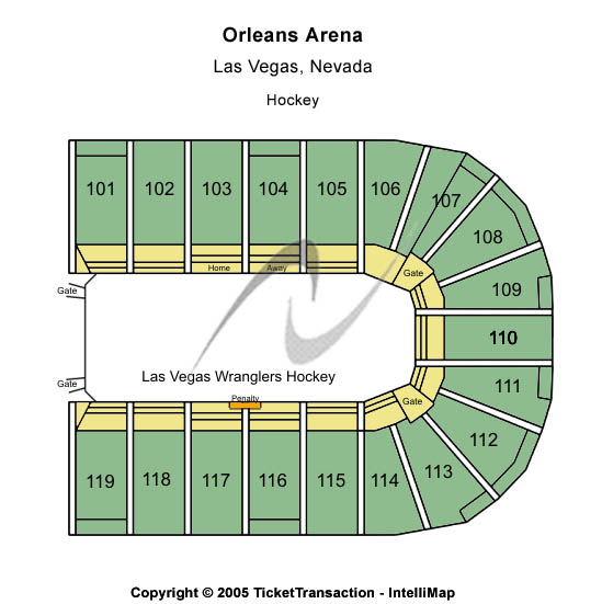 Orleans Arena - The Orleans Hotel Hockey Seating Chart