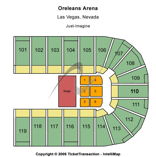 Orleans Arena - The Orleans Hotel Just Imagine Seating Chart