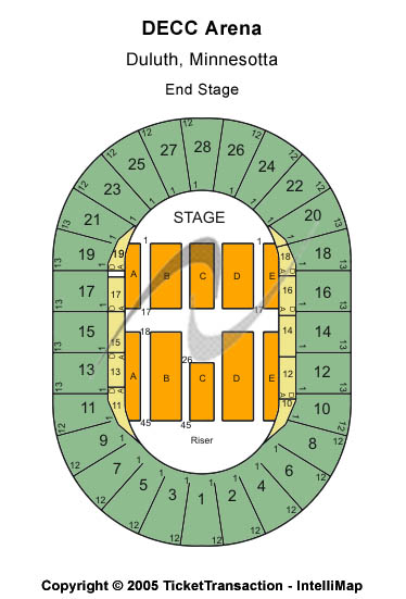 DECC Arena End Stage Seating Chart