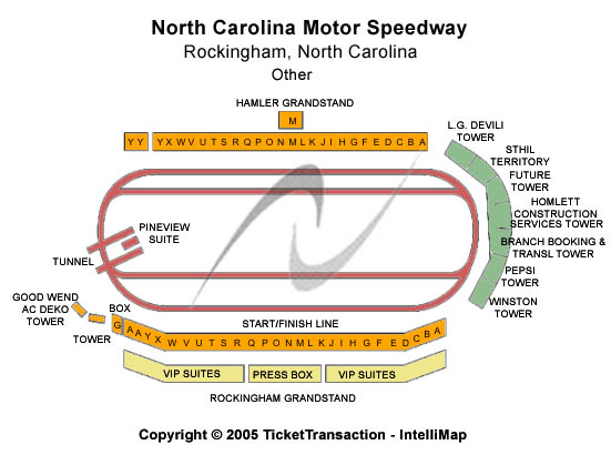 North Carolina Speedway Seating Map