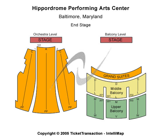 Hippodrome Theatre At The France-Merrick PAC End Stage Seating Chart