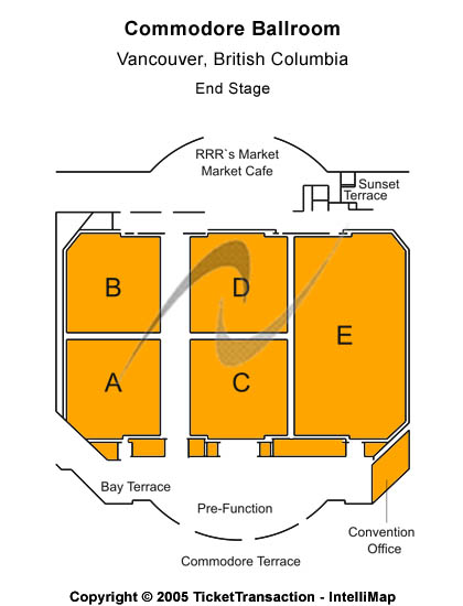 Commodore Ballroom End Stage Seating Chart