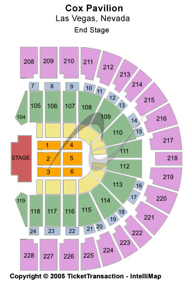 Cox Pavilion End Stage Seating Chart