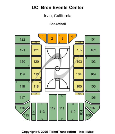 UCI Bren Events Center T-Stage Seating Chart