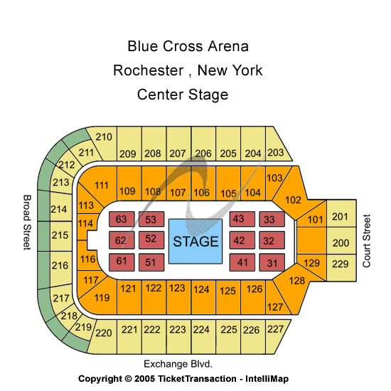 Blue Cross Arena Center Stage Seating Chart