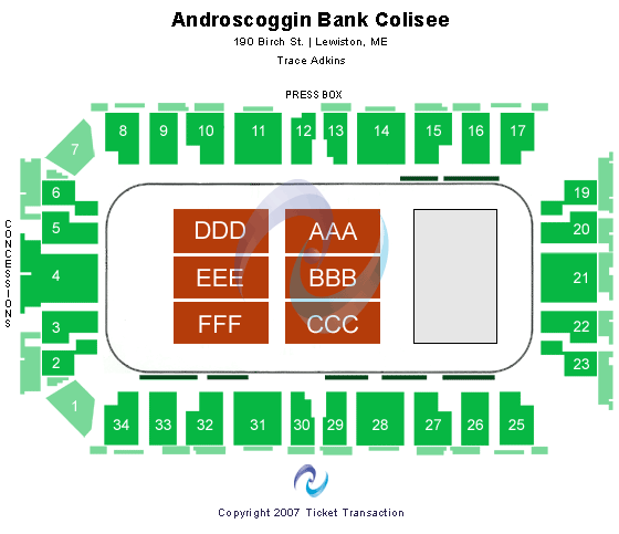 Androscoggin Bank Colisee Trace Adkins Seating Chart