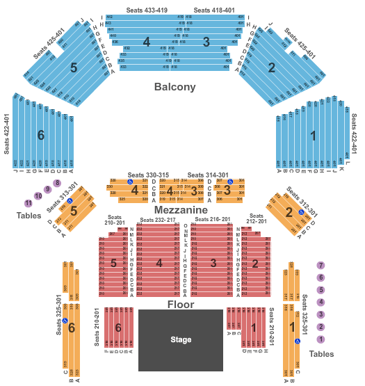 ACL Live At The Moody Theater Tables 2 Seating Chart