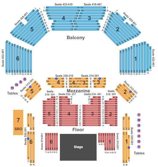 ACL Live At The Moody Theater Tables Seating Chart