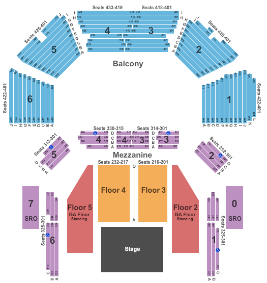 ACL Live At The Moody Theater Endstage GA Sides Seating Chart