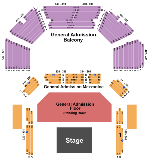 ACL Live At The Moody Theater Endstage All GA Seating Chart