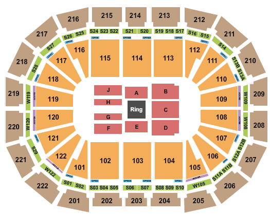 AO Arena WWE Seating Chart