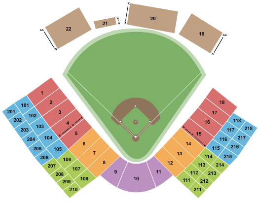 seating chart for USA Softball Hall of Fame Stadium - Baseball - eventticketscenter.com
